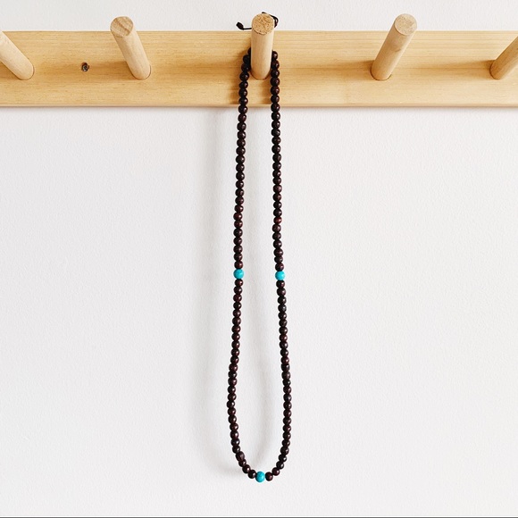 NWOT Wooden & Turquoise Mala - Picture 4 of 4